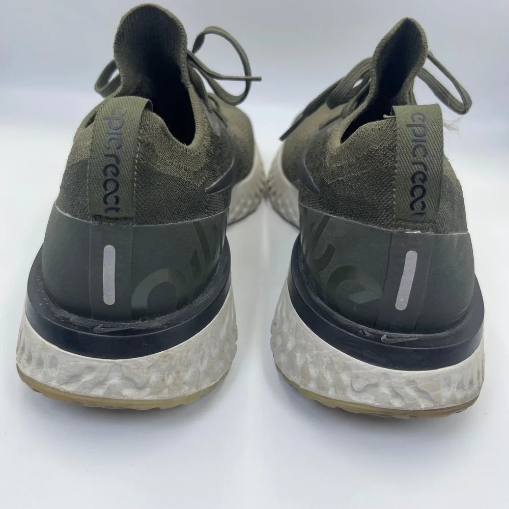 Nike Epic React Flyknit Men's 12 Olive Green Running Shoes AQ0067-300